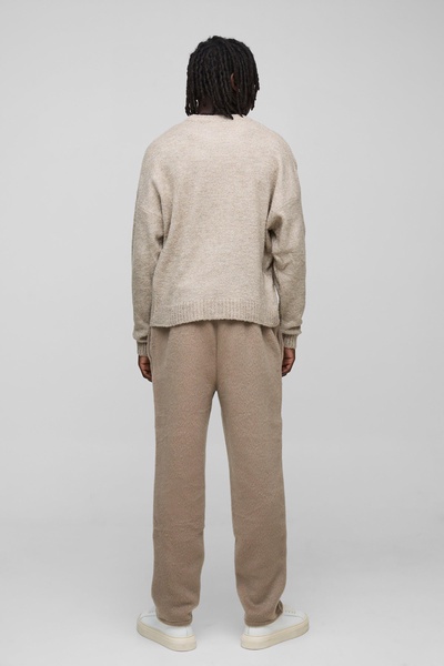 Boxy Boucle Knit Extended Neck Sweater