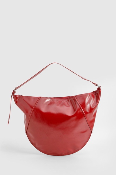 Vinyl Oversized Round Shoulder Bag