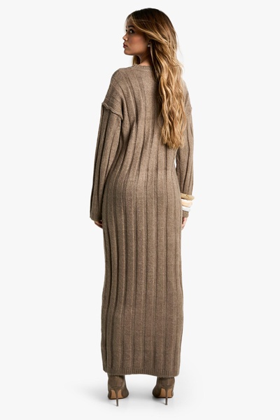 Wide Soft Rib Knitted Maxi Dress