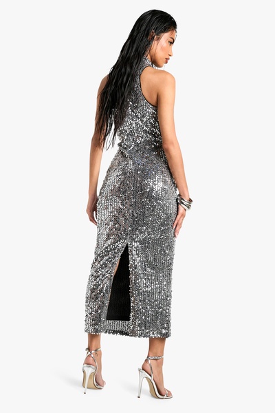 Sequin Racer Midaxi Dress