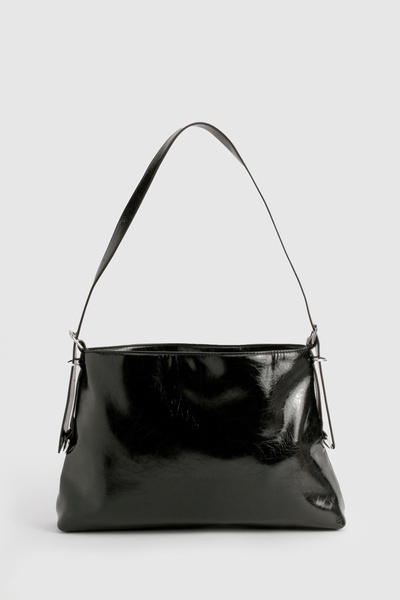 Distressed Leather Look Shoulder Bag
