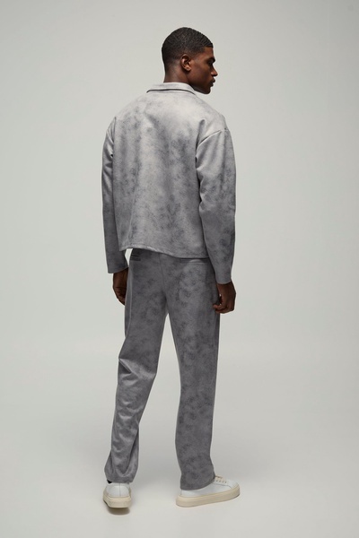 Oversized Antique Suedette Shirt Jacket