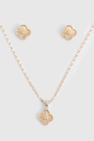 Clover Necklace and Earring Set