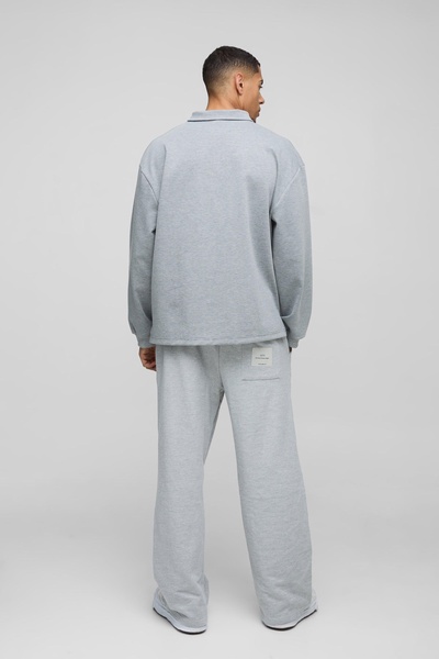 Oversized Worldwide Applique Half Zip Rugby Polo