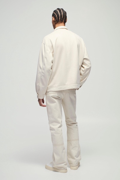Oversized Croc Faux Suede Collared Carpenter Worker Jacket