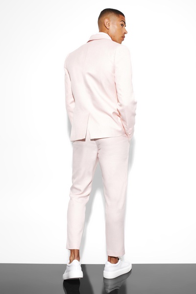 Slim Single Breasted Dogtooth Suit Jacket