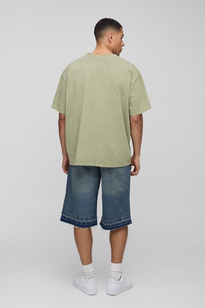 Oversized Washed Homme Script Printed T-Shirt