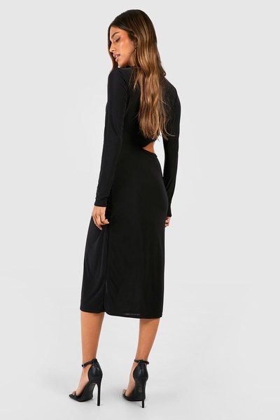 Double Slinky Cut Out Midi Dress