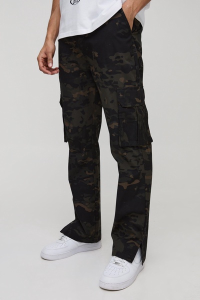 Slim Flare Ripstop Camo Cargo Pants