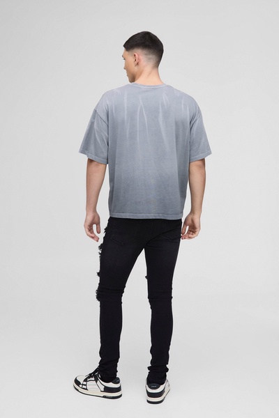 Super Skinny Bandana Rip & Repair Washed Jeans
