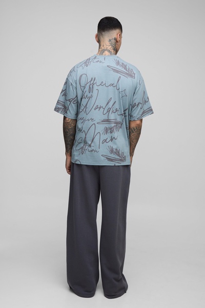 Tall Graffiti Raw Edge Oversized T-Shirt
