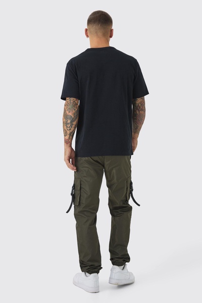 Elasticated Waist Slim Fit Man Shell Cargo Sweatpants