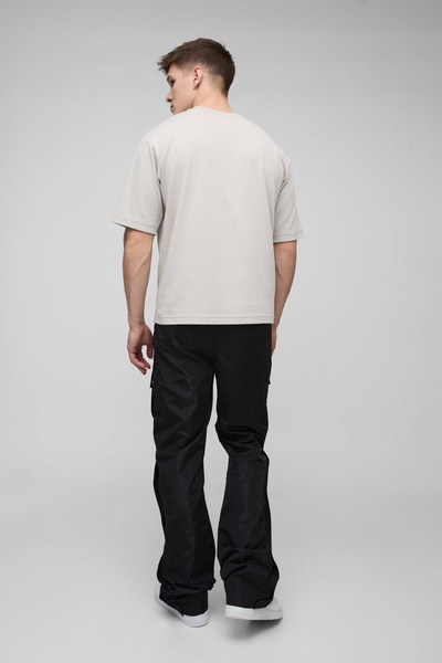 Tall Elasticated Waist Slim Flare Stacked Cargo Pants