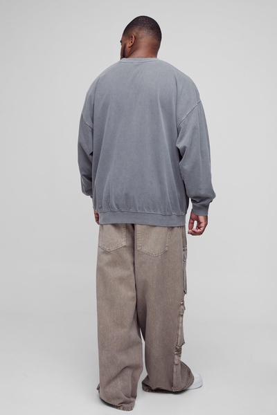 Plus Oversized Eazy-E Wash License Print Sweatshirt