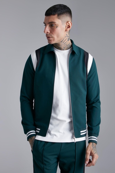 Tailored Collared Varsity Regular Fit Bomber Jacket