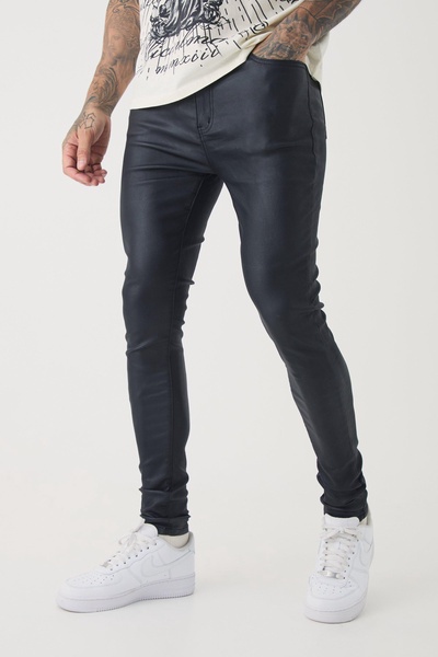 Tall PU Coated Super Skinny Jeans