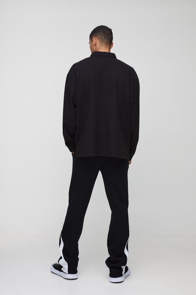 Slim Fit Flare Stacked Woven Tab Gusset Sweatpants