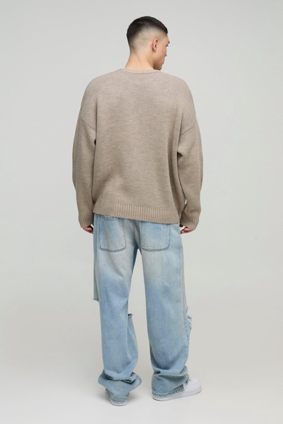 Oversized Teddy Graphic Knitted Sweater