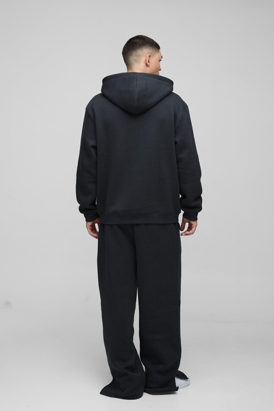 Wide Leg BM Varsity Applique Split Hem Sweatpants