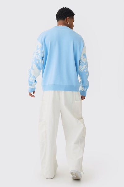 Oversized Boxy Renaissance Graphic Knit Sweater