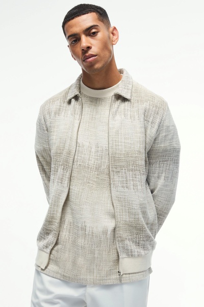 Regular Jacquard Harrington Jacket