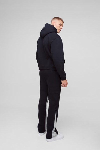 Oversized Boxy Man Paint Splatter Gusset Hooded Tracksuit