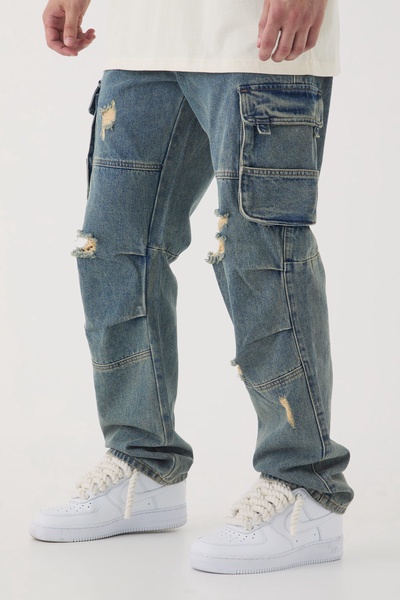 Tall Distressed Cargo Relaxed Fit Jeans