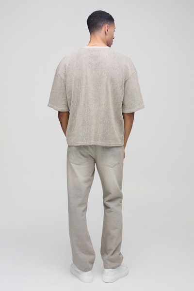 Oversized Boxy Jacquard Rib T-Shirt