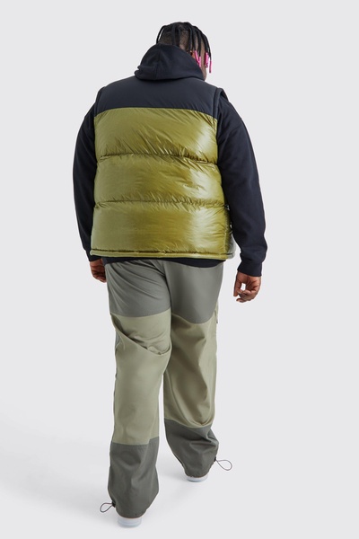 Plus Man High Shine Colour Block Vest