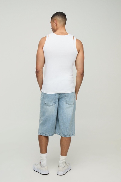 Slim Fit Strap Detail Jersey Vest