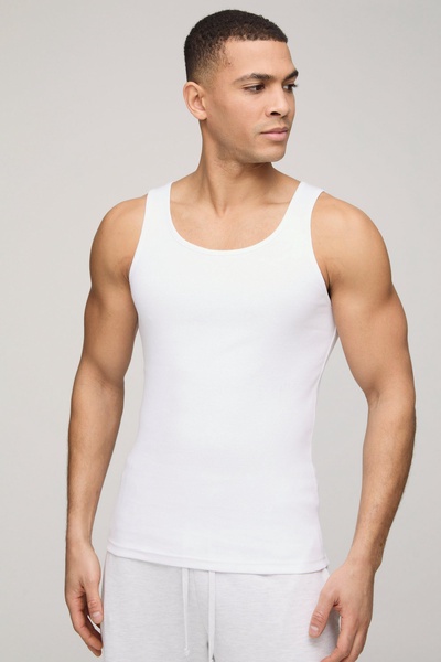 Basic Muscle Fit Ribbed Vest