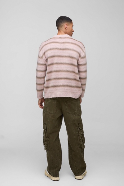 Oversized Brushed Crew Neck Knitted Sweater
