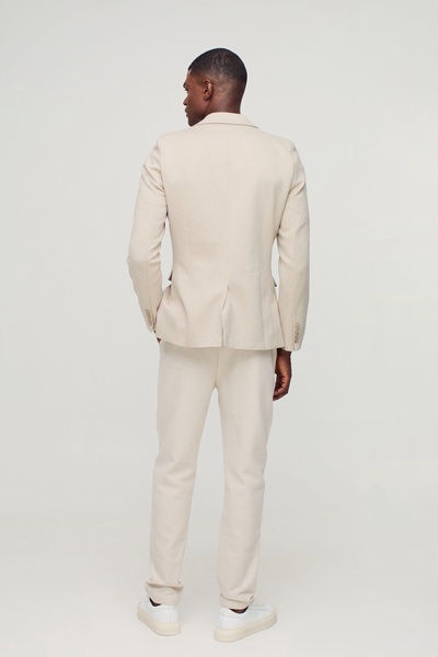 Skinny Fit Single Breasted Jersey Blazer