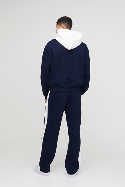 Oversized Boxy Man Colour Block Zip Through Hoodie