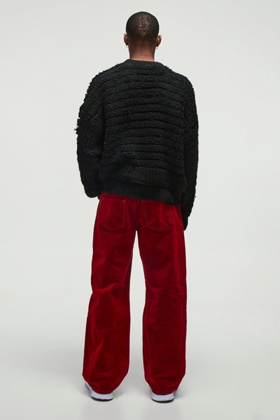 Relaxed Rigid Flocked Denim Jeans