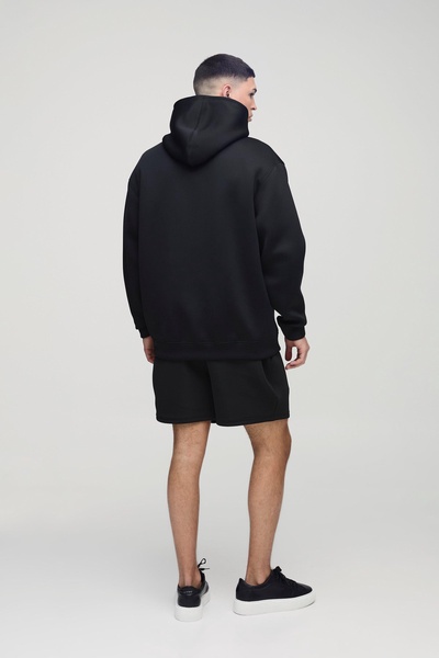 Oversized Boxy Bonded Scuba Hooded Short Tracksuit