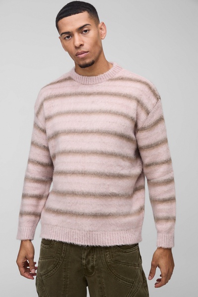 Oversized Brushed Crew Neck Knitted Sweater