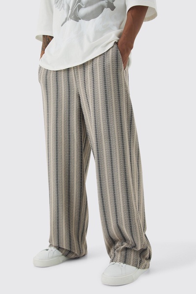Elasticated Waist Baggy Boucle Pants