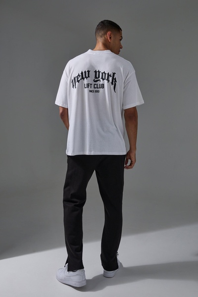 Man Active New York Lift Club Oversized Extended Neck T-Shirt