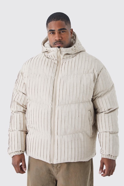 Plus Pleated Puffer With Hood