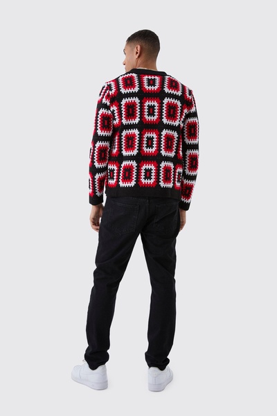 Regular Fit Crochet Long Sleeve Knitted Shirt Jacket