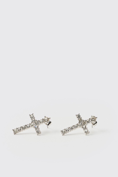 Iced Cross Earrings