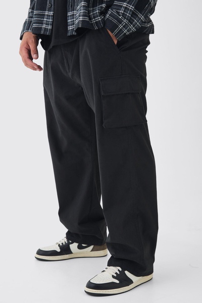 Plus Relaxed Fit Fixed Waist Cargo Pants
