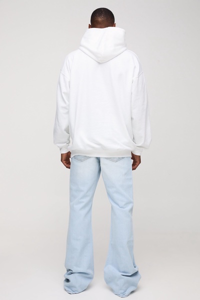 Relaxed Rigid Flare Stacked Knee Rip Denim Jeans