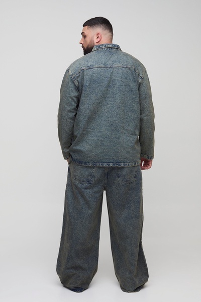 Plus Pleated Baggy Jeans