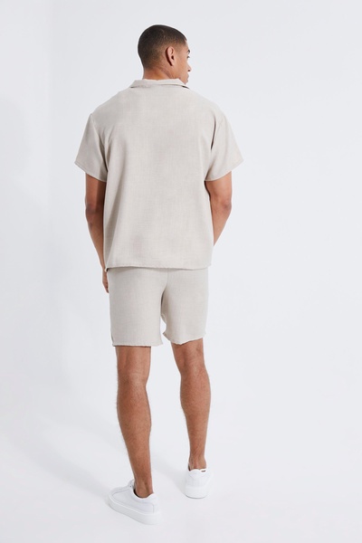 Boxy Linen Shirt And Short Set