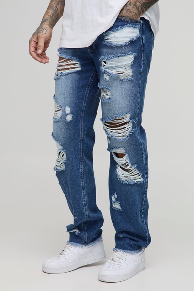 Tall Multi Distressed Straight Fit Jeans