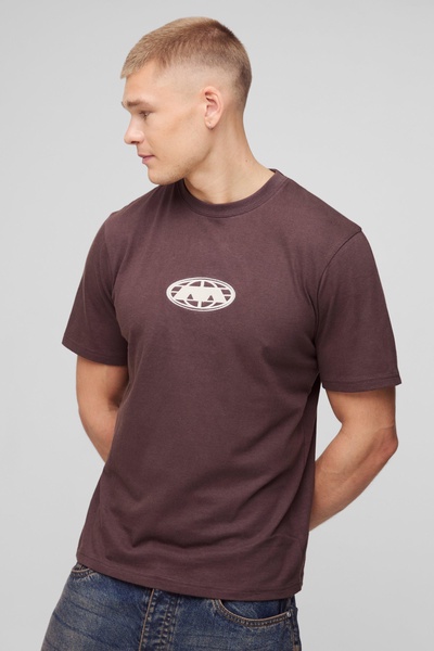 Regular Fit Globe Embroidered T-Shirt
