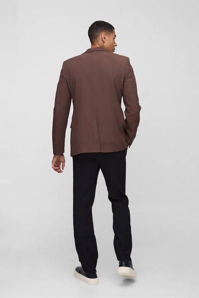 Skinny Fit Pleated Blazer