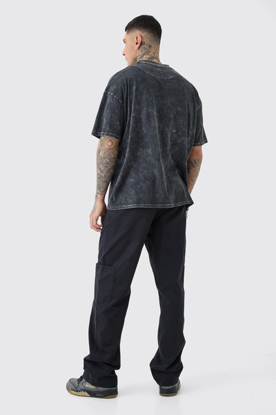 Tall Relaxed Fit Washed Carpenter Cargo Pants